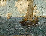 Granville Redmond Sailboats on calm seas Sweden oil painting artist